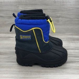 Alpine Design Boots Kids 8 blue black Snow Winter Pull On